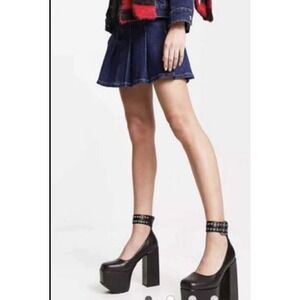 Lamoda Platform Heel Ankle Strap‎ Buckle Studded Black Goth Punk Shoes Size 8